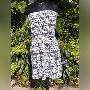 Southern Breeze  striped strapless sea-life mini dress or beach coverup